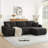 110 Inch Modular Sectional Sofa With Extra-Large Seat, Movable Ottoman, High Density Foam, Free Combination, Sturdy Metal&Wood Frame, Boucle Fabric, Available In 3 Colors-827170734