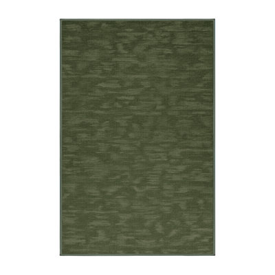 Machine Washable Solid Green Area Rug