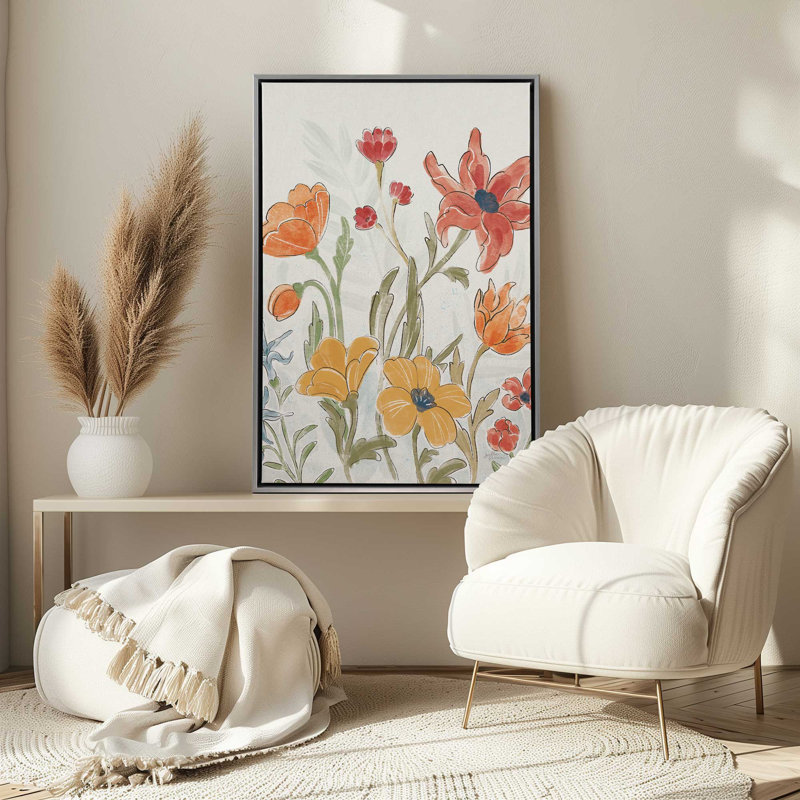 «Garden Melody in Bloom II», reproduction sur toile, Cadre flottant noir satiné, H 12,75 po x l 8,75 po x P 1,75 po