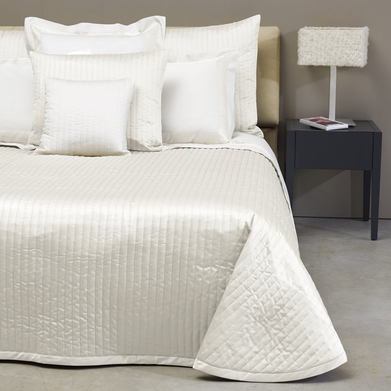 Siena Channel Coverlet, Queen Coverlet, Ivory