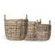 Handmade Rattan Basket With Handles - Set of 3