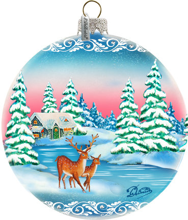 Holiday 3.5'' Handmade Glass Ball Ornament
