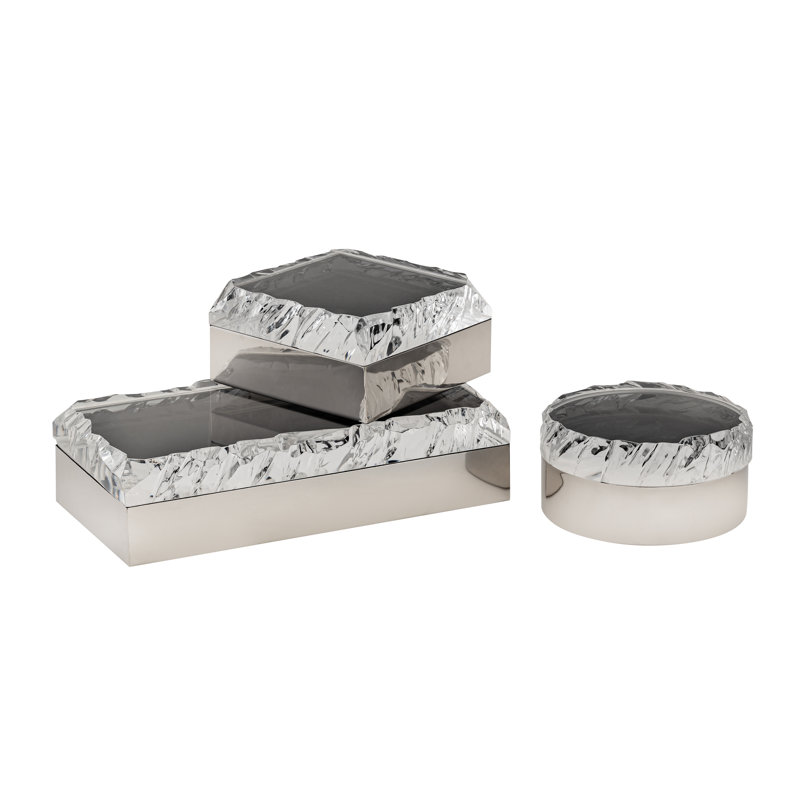 Cogar Box - Rectangular Polished Nickel