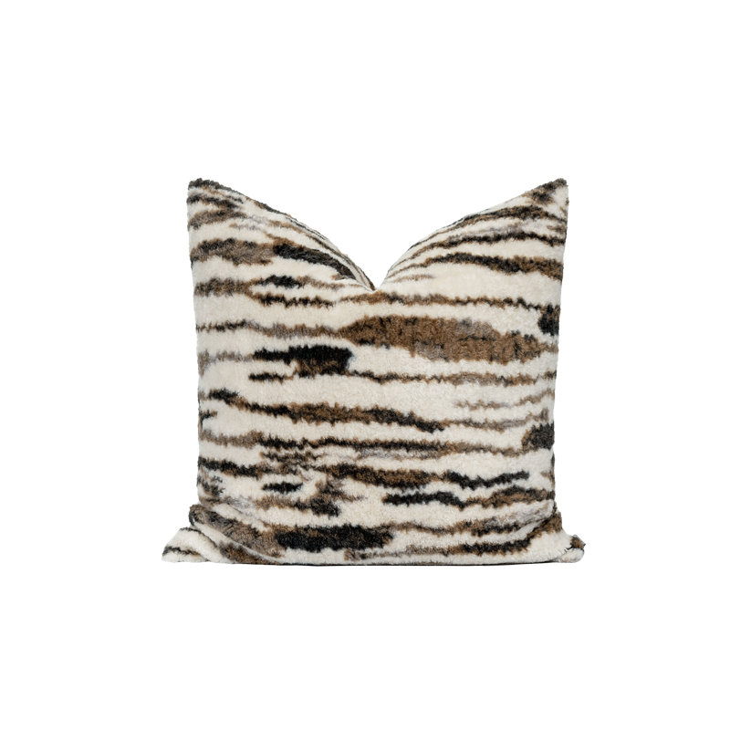 Housse et coussin de coussin décoratif décoratif texturé tigre 19,7 po x 19,7 po Tiger