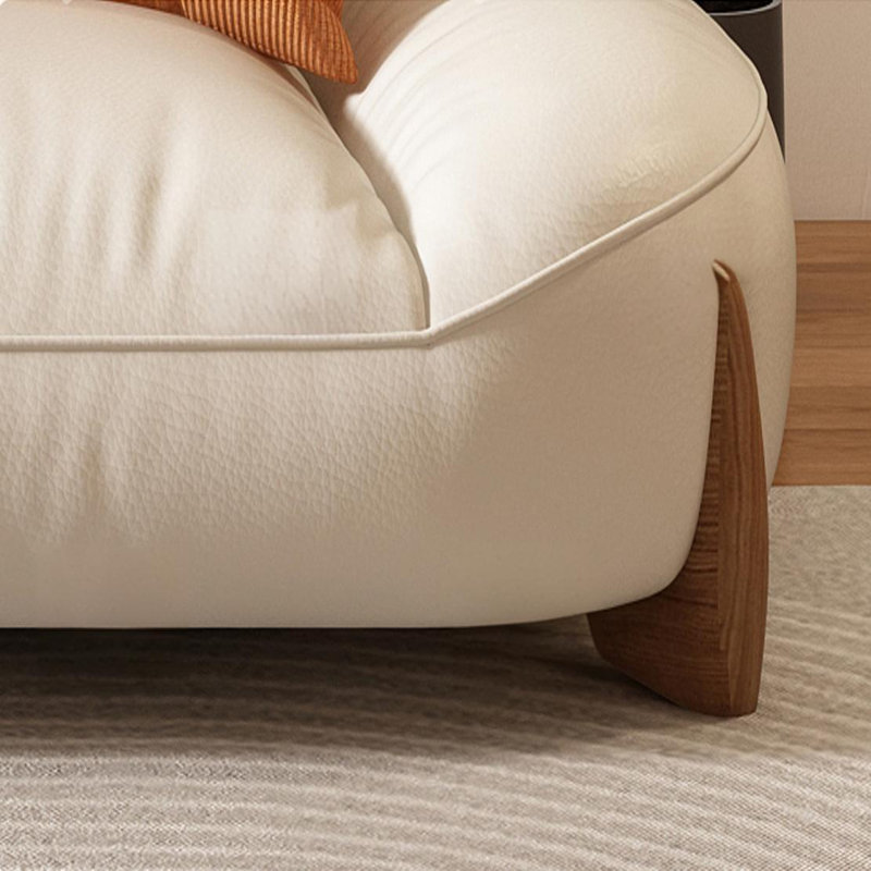 Canapé en cuir moderne minimaliste crème Leather matching, 4, H 30,7 po x l 122 po x P 40,15 po