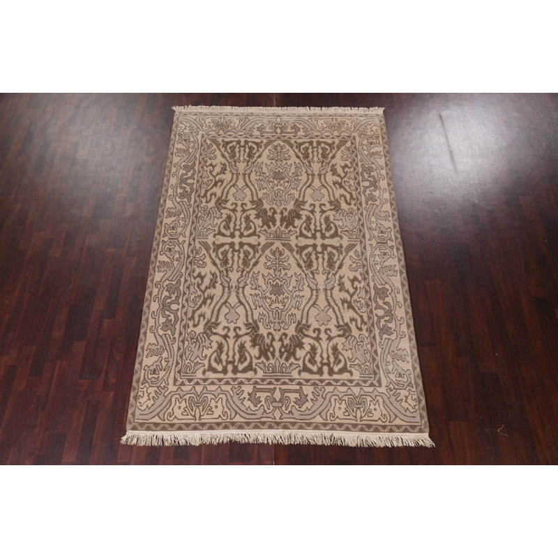 Tapis népalais à motif végétal noué à la main 6 x 9