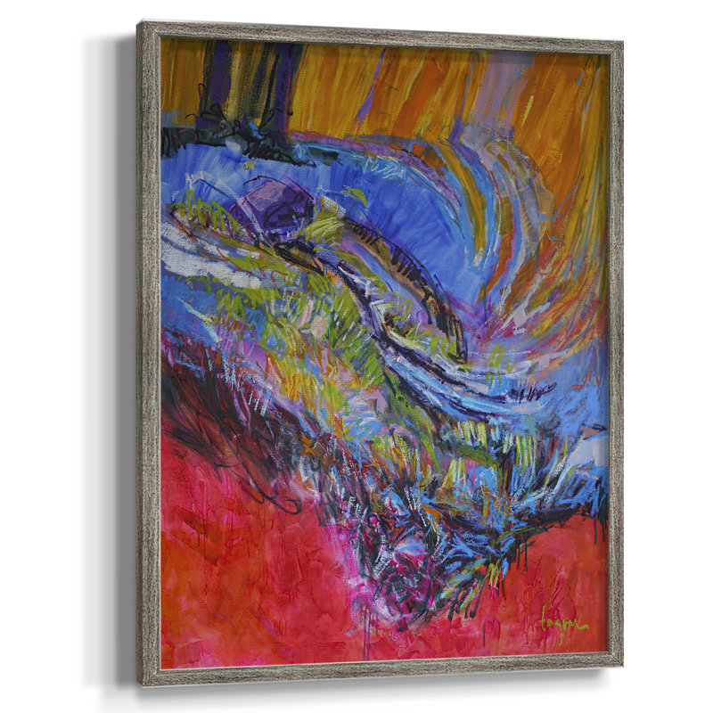 «Vibrant Flow II», reproduction encadrée - bois massif, H 15 po x l 12 po