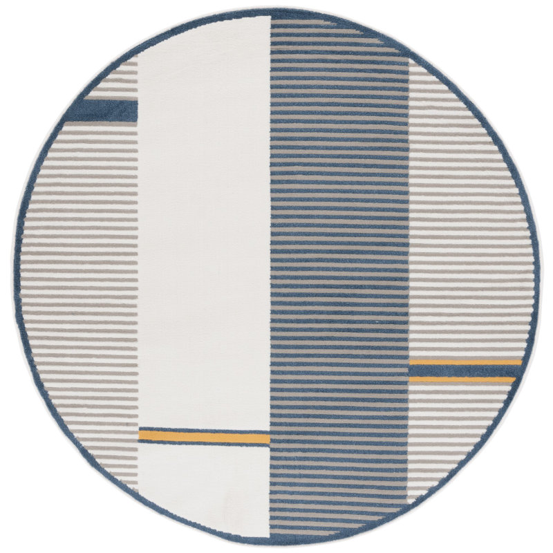 Nagelly Performance Striped Rug, Round 6'7"