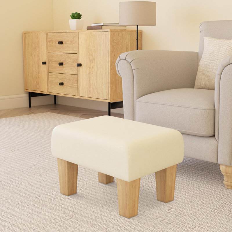 Collado Wood Contemporary Leg, Style Leather, Natural, Chalk Cream