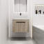 Meuble-lavabo moderne de 24 po. Chêne blanc mural avec lavabo en céramique. Porte à fermeture en douceur et rangement intérieur généreux. Lavabo en chêne. Armoires de rangement abondantes.