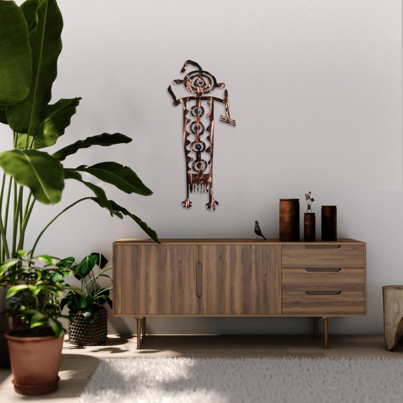 Meyerdirk Art Southwest Petroglyph Steel Wall Art - Blue, Blue
