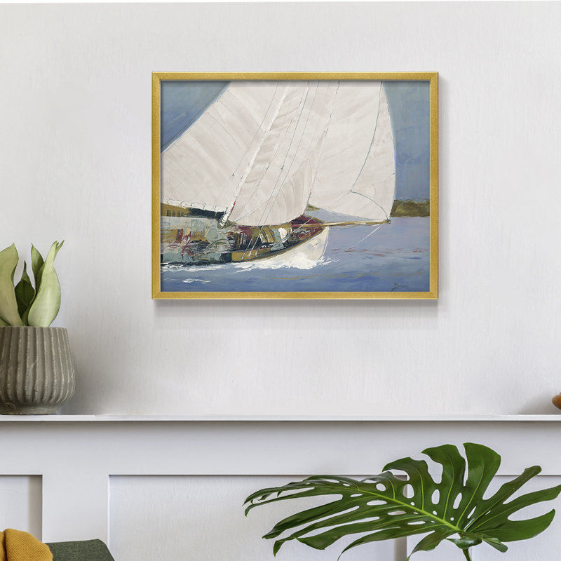 LAKE SAILING -Framed Print - Restickable