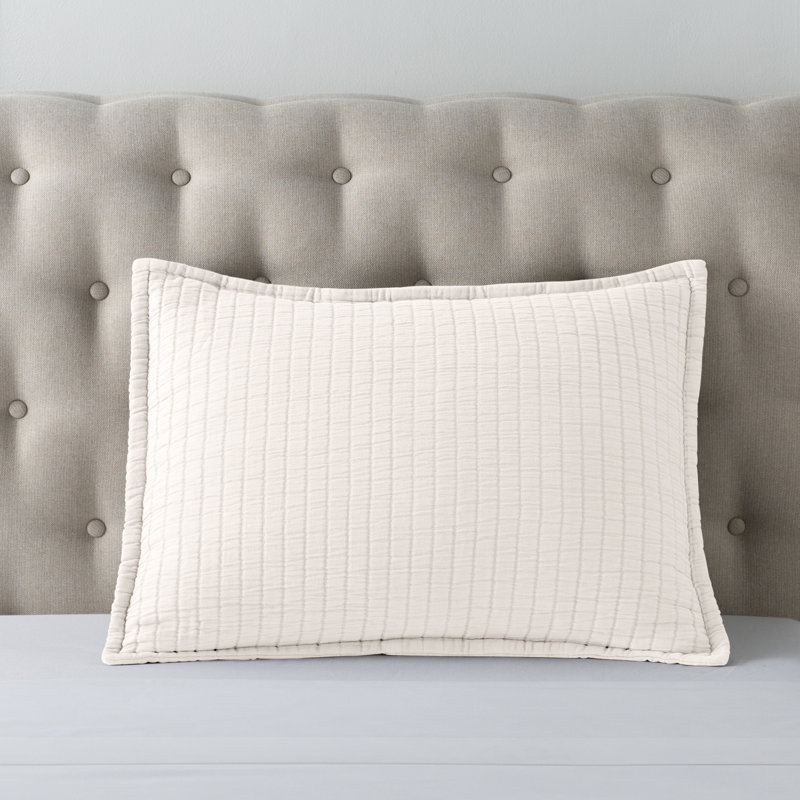Boyfriend Matelasse Sham, Standard, Ivory