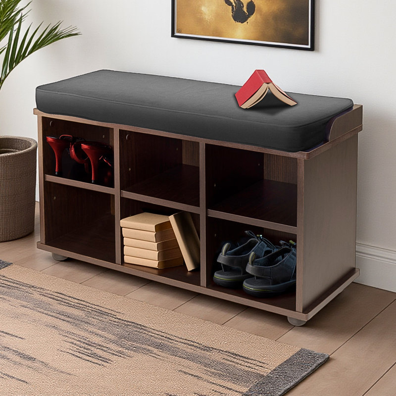 Banc de rangement ivoire avec coussins de siège Ivy