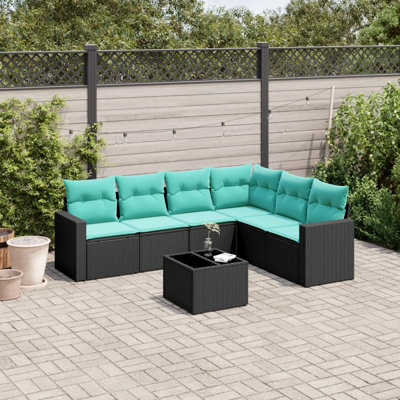 Ensemble de canapé de patio 7 pièces avec coussins
