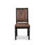 Ensemble de cuisine 5 pièces style Mid-Century avec 4 chaises de cuisine en polyester texturé brun, haut dossier et une table de cuisine au fini noir sablé.-1372937904-1372937911