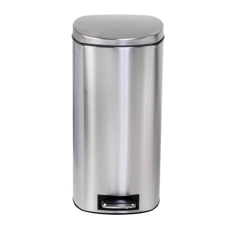 Steel Step On Kitchen Trash Can - 7.92 Gallons