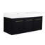 Meuble-lavabo moderne 48 po, lavabo en résine épaisse à rebord, armoire en contreplaqué de châtaignier noir, lavabo 48 po, lavabo, charnière à fermeture en douceur