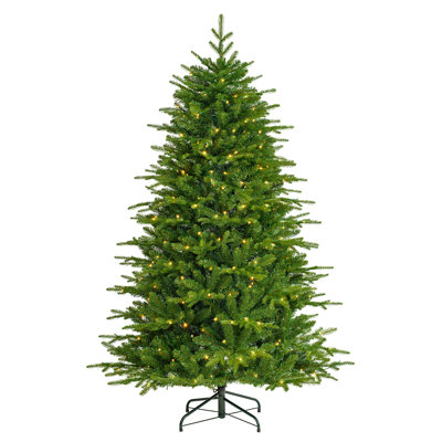 Leilonie Flocked 11' Pre-Lit Fir Christmas Tree