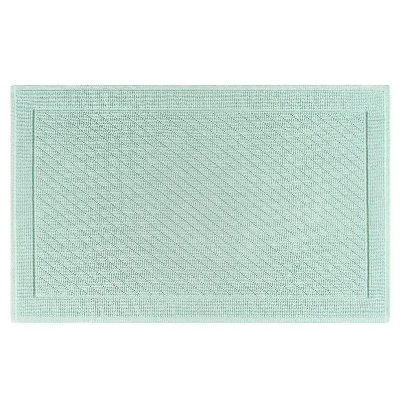 Host and Home Modern Double Weave Textured Cotton Bath Rug with Non Slip Backing, Single - 24" L x 36" W, Green
