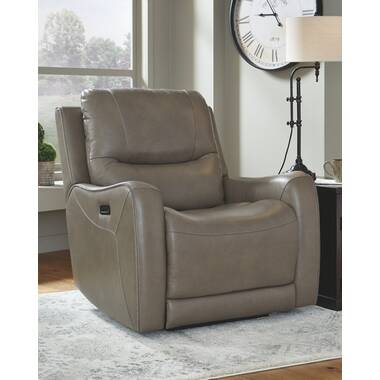 Huguley Power Lay Flat Recliner with Extra Extension Foot Rest Wildon Home Body Fabric: Brown Polyester