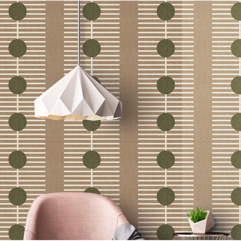Nomalanga 10' L x 25" W Wallpaper Roll, Cocoa/Olive, Non-pasted