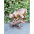 Bobcat Going Down a Tree Log Bronze Statue -  Size: 43"L x 25"W x 41"H. 
