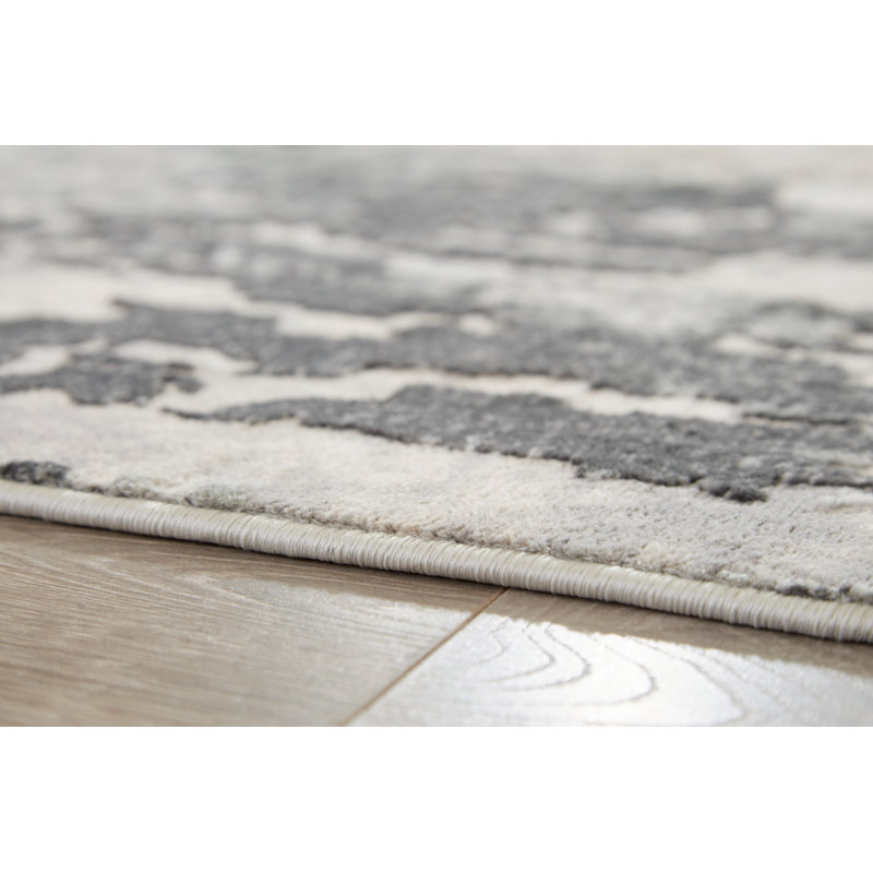 Tapis gris tissé à la main Annacarolina, Rectangle 5 pi x 7 pi
