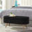 Oval Boucle Storage Ottoman Bench, Luxury Upholstered, Wood Legs, 350lb Capacity, Safety Hinge-916413793