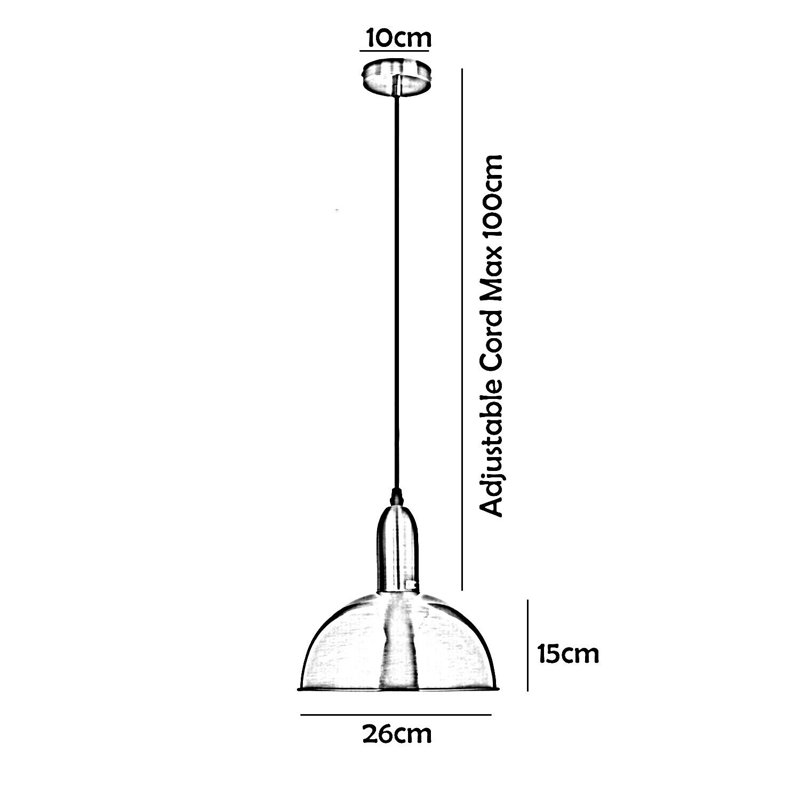 St Croix 1 - Light Dome Pendant, Yellow Brass