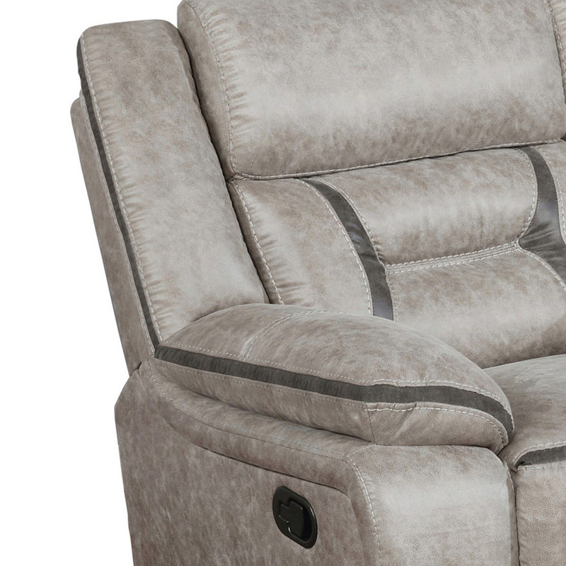 Causeuse inclinable avec accoudoirs coussinés, Similicuir taupe