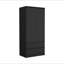 Armoire 2 tiroirs Austin, double porte, tringle