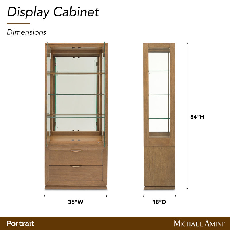 Portrait Display Cabinet - Sienna Brown
