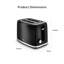 Swan ST19034BLK Wave 2-Slice Toaster, 7 Browning Levels, Defrost, Cancel & Reheat Functions, Removable Crumb Tray, Hidden Cord Storage, Non-Slip Feet, Black