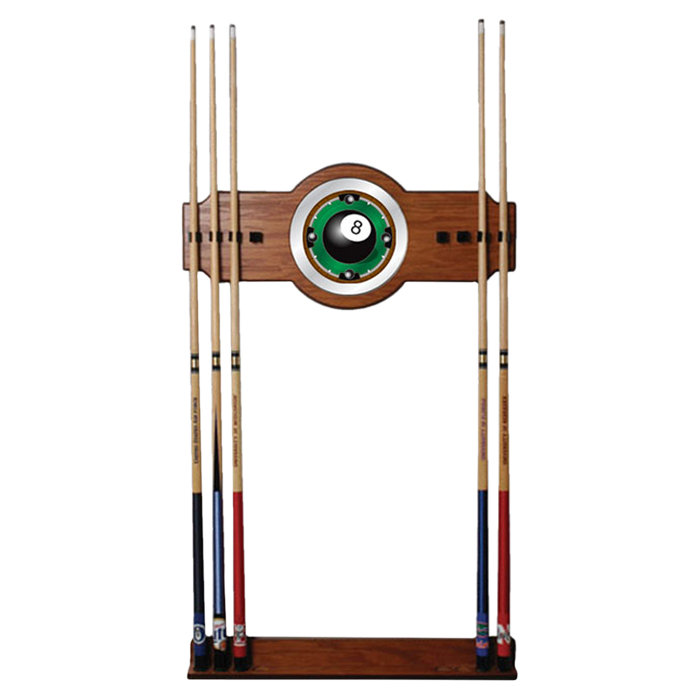 Support pour façade murale 2 pièces en bois et miroir 8 balles rack’em