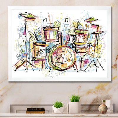 " Music Drum Set Abstract Design "