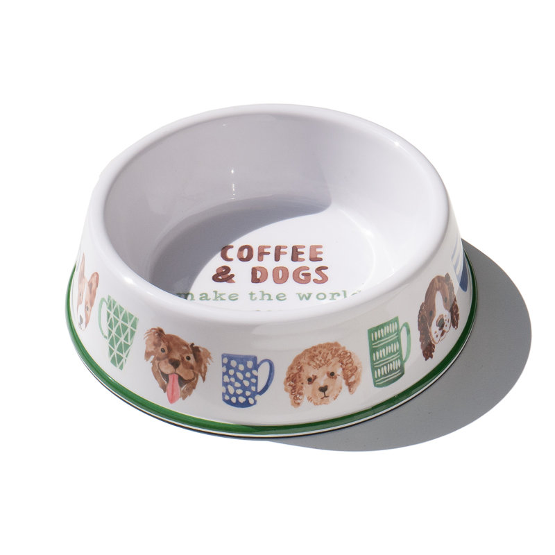 Bol en mélamine pour animaux Coffee & Dogs, Grand (6 tasses / 48 oz liquides), 2,8 po