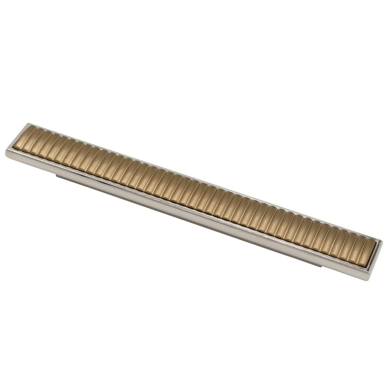Furrowed Novelty Pull, Nickel/Satin Brass