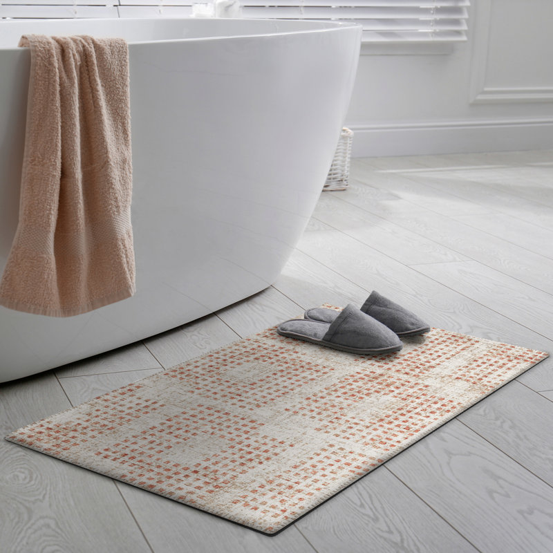 Tapis contemporain ivoire pied-de-poule 3 po x 5 po, Rectangle 1 pi 8 po x 2 pi 6 po