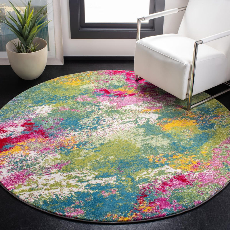 Parkins Abstract Area Rug, Round 91 cm
