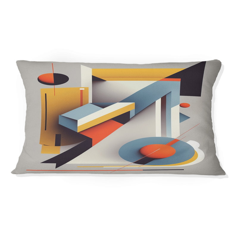 Graphic Retro Compositions V - Abstract Geometric Printed Throw Pillow