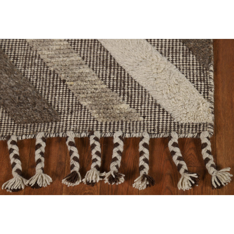 Earth Tone Carved Wool Moroccan Indian Rug 2x3