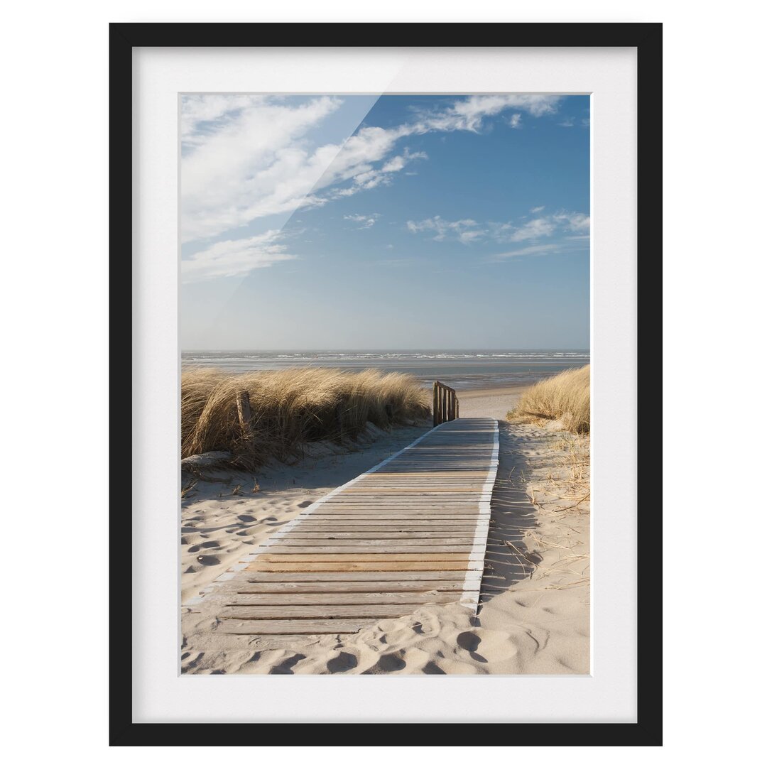 Gerahmtes Papierbild Ostsee Strand