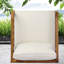Ensemble de chaises longues de patio moderne, siège profond en bois d'acacia pour jardin de patio