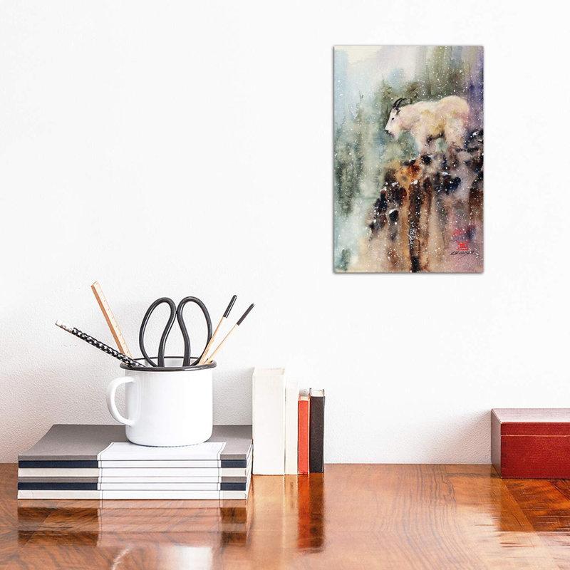 «Mountain Goat» - reproduction, H 8 po x l 12 po x P 0,75 po, Toile tendue