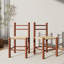 Chaise d'appoint en bois massif à dossier tissé (ensemble de 4)-1000666310