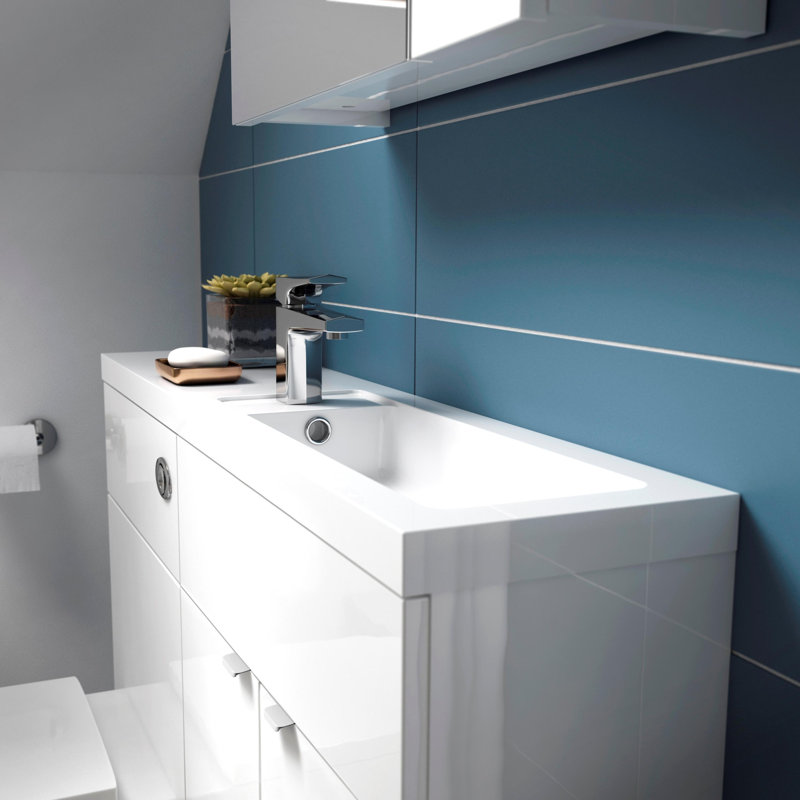 Caillen 1200mm Single Bathroom Vanity with Polymarble Basin, Gloss White