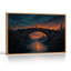 Citrouille lumineuse sur un pont de pierre au coucher du soleil - Toile murale d'Halloween-1156759438