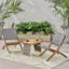 Ensemble de conversation d'extérieur pliable 2 places en bois d'acacia avec courroies Huntsville
