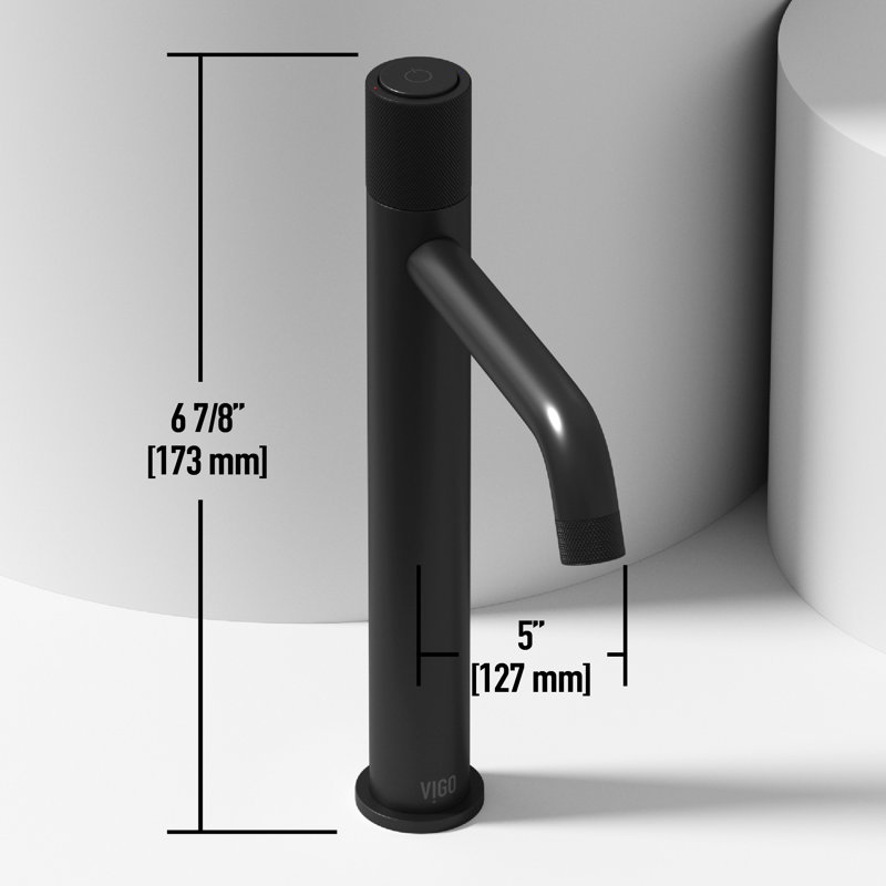 Apollo 12 H Single Handle Vessel Sink Bathroom Faucet, Matte Black